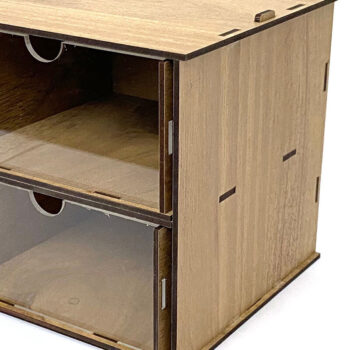 Intra απο ξύλο plywood  Χρώμα wenge 3mm-4mm πάχος - Desktop Organizer , Hobby Storage Box Δίασταση 15x15 cm INTRAFABR-123434419 - Image 3