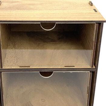 Intra απο ξύλο plywood  Χρώμα wenge 3mm-4mm πάχος - Desktop Organizer , Hobby Storage Box Δίασταση 15x15 cm INTRAFABR-123434419 - Image 4
