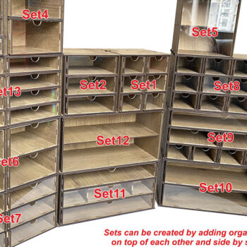Intra απο ξύλο plywood  Χρώμα wenge 3mm-4mm πάχος - Desktop Organizer , Hobby Storage Box Δίασταση 15x15 cm INTRAFABR-123434419 - Image 5