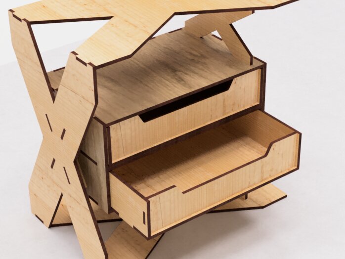 Intra απο ξύλο plywood  Χρώμα wenge 3mm-4mm πάχος - Organizer επιφάνειας εργασίας με ραφιού Δίασταση 30x20 cm INTRAFABR-123434427