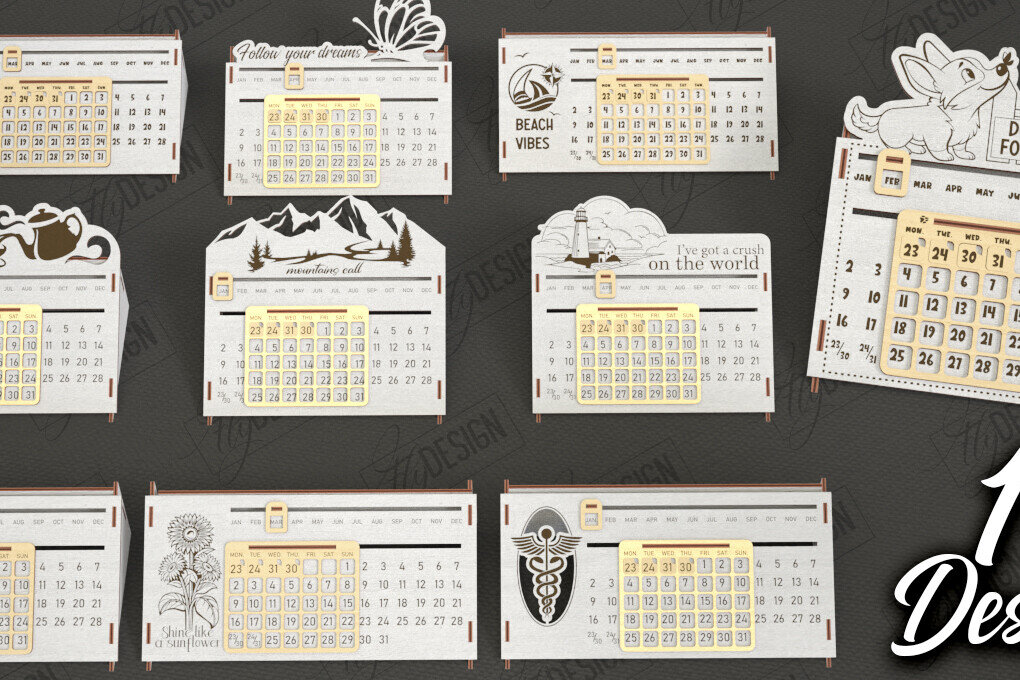 Intra απο ξύλο plywood  Χρώμα wenge 3mm-4mm πάχος - Πακέτο Διαρκούς Ημερολογίου Επιτραπέζιου υπολογιστή | CNC Δίασταση 20x20 cm INTRAFABR-123507686