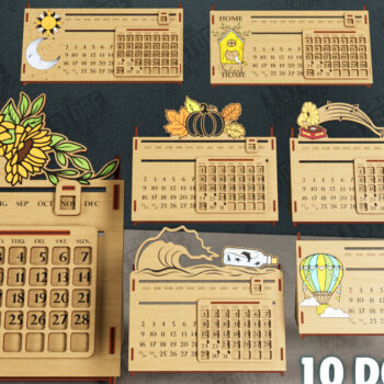 Intra απο ξύλο plywood  Χρώμα wenge 3mm-4mm πάχος - Πακέτο Διαρκούς Ημερολογίου Επιτραπέζιου υπολογιστή | CNC Δίασταση 20x20 cm INTRAFABR-123507689 - Image 1