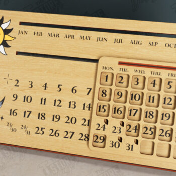 Intra απο ξύλο plywood  Χρώμα wenge 3mm-4mm πάχος - Πακέτο Διαρκούς Ημερολογίου Επιτραπέζιου υπολογιστή | CNC Δίασταση 20x20 cm INTRAFABR-123507689 - Image 7