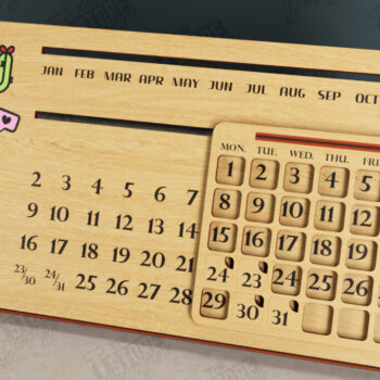 Intra απο ξύλο plywood  Χρώμα wenge 3mm-4mm πάχος - Πακέτο Διαρκούς Ημερολογίου Επιτραπέζιου υπολογιστή | CNC Δίασταση 20x20 cm INTRAFABR-123507689 - Image 8