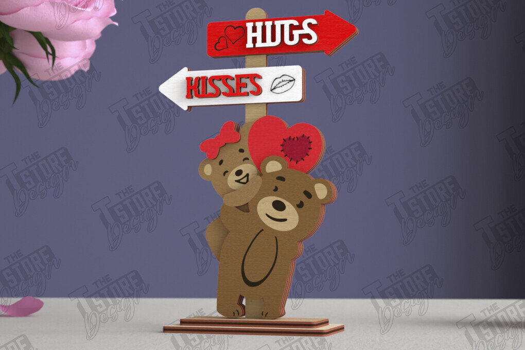 Intra απο ξύλο plywood  Χρώμα wenge 3mm-4mm πάχος - Επιτραπέζιο Πινακίδα κατεύθυνσης Αγίου Βαλεντίνου|CNC Δίασταση 20x20 cm INTRAFABR-122583242