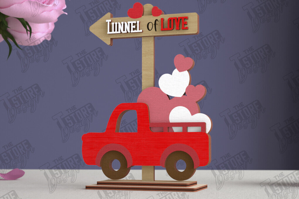 Intra απο ξύλο plywood  Χρώμα wenge 3mm-4mm πάχος - Επιτραπέζιο Πινακίδα κατεύθυνσης Αγίου Βαλεντίνου|CNC Δίασταση 20x20 cm INTRAFABR-109399239