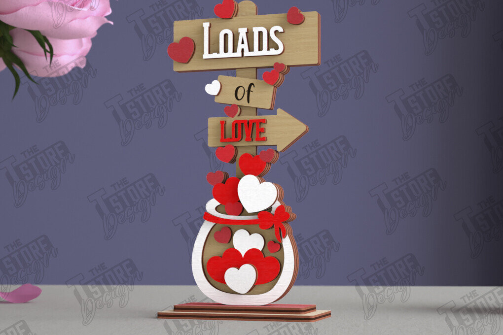 Intra απο ξύλο plywood  Χρώμα wenge 3mm-4mm πάχος - Επιτραπέζιο Πινακίδα κατεύθυνσης Αγίου Βαλεντίνου|CNC Δίασταση 20x20 cm INTRAFABR-109399310