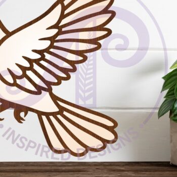 Intra απο ξύλο plywood Χρώμα wenge 3mm-4mm πάχος - Λεπτομερής επιγραφή Dove Wall Art, Δίασταση 40x50 cm INTRAFABR-114184630 - Image 3