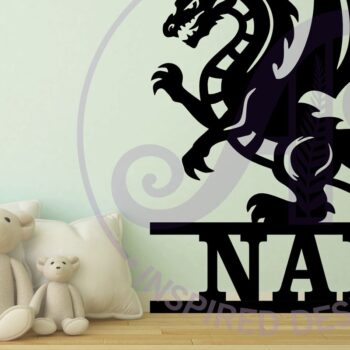 Intra απο ξύλο plywood Χρώμα wenge 3mm-4mm πάχος - Λεπτομερής πινακίδα ονόματος Dragon Δίασταση 30x20 cm INTRAFABR-21553594 - Image 2