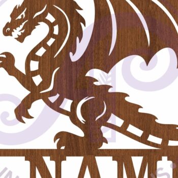 Intra απο ξύλο plywood Χρώμα wenge 3mm-4mm πάχος - Λεπτομερής πινακίδα ονόματος Dragon Δίασταση 30x20 cm INTRAFABR-21553594 - Image 3