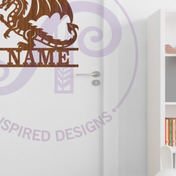 Intra απο ξύλο plywood Χρώμα wenge 3mm-4mm πάχος - Λεπτομερής πινακίδα ονόματος Dragon Δίασταση 30x20 cm INTRAFABR-21553594 - Image 4