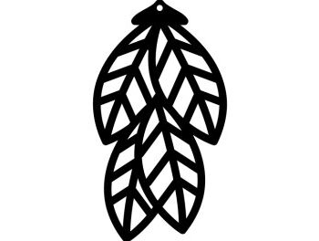 Intra απο ξύλο plywood  Χρώμα wenge 3mm-4mm πάχος - Λεπτομερές σχέδιο φύλλων για σκουλαρίκια κοπής με λέιζερ Δίασταση 3x3 cm INTRAFABR-108798722 - Image 1