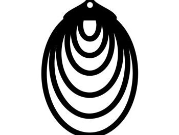 Intra απο ξύλο plywood  Χρώμα wenge 3mm-4mm πάχος - Λεπτομερές οβάλ σχέδιο για σκουλαρίκια κοπής με λέιζερ Δίασταση 3x3 cm INTRAFABR-110259137 - Image 1