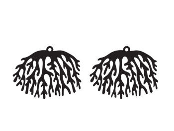 Intra απο ξύλο plywood Χρώμα wenge 3mm-4mm πάχος - Λεπτομερές Sea Coral για σκουλαρίκια κοπής με λέιζερ Δίασταση 3x3 cm INTRAFABR-110668623 - Image 2