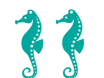 Intra απο ξύλο plywood Χρώμα wenge 3mm-4mm πάχος - Λεπτομερής ιππόκαμπος για σκουλαρίκια κοπής με λέιζερ Δίασταση 3x3 cm INTRAFABR-110668634 - Image 1