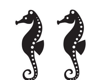 Intra απο ξύλο plywood Χρώμα wenge 3mm-4mm πάχος - Λεπτομερής ιππόκαμπος για σκουλαρίκια κοπής με λέιζερ Δίασταση 3x3 cm INTRAFABR-110668634 - Image 2