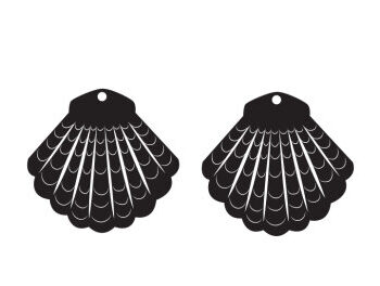 Intra απο ξύλο plywood Χρώμα wenge 3mm-4mm πάχος - Λεπτομερές κοχύλι για σκουλαρίκια κοπής με λέιζερ Δίασταση 3x3 cm INTRAFABR-110668640 - Image 2