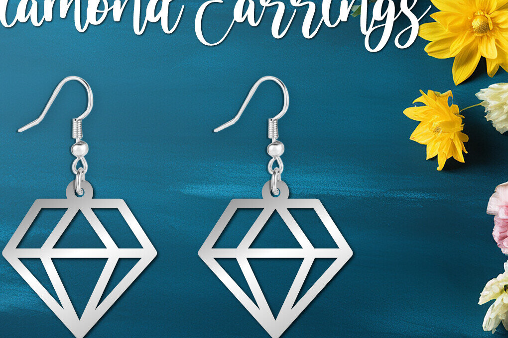 Intra απο ξύλο plywood  Χρώμα wenge 3mm-4mm πάχος - Διαμαντένιο Σκουλαρίκι Cut Δίασταση 3x3 cm INTRAFABR-85985330