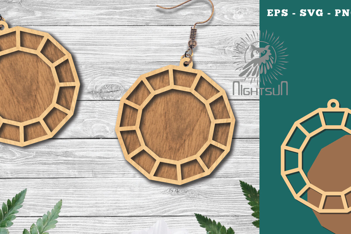 Intra απο ξύλο plywood  Χρώμα wenge 3mm-4mm πάχος - Διαμαντένια σκουλαρίκια κοπής με λέιζερ 2 Δίασταση 3x3 cm INTRAFABR-110258780