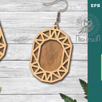 Intra απο ξύλο plywood Χρώμα wenge 3mm-4mm πάχος - Διαμαντένια σκουλαρίκια κοπής με λέιζερ 4 Δίασταση 3x3 cm INTRAFABR-110258846 - Image 1