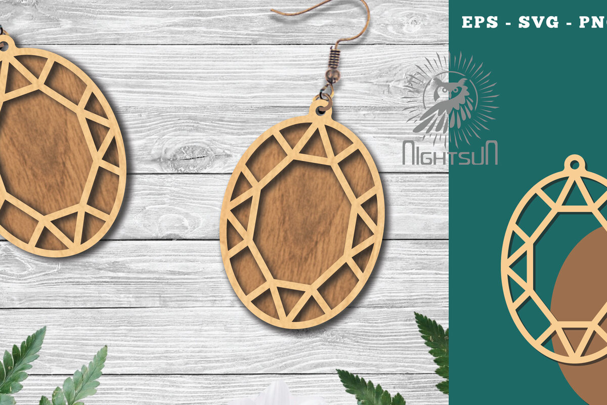 Intra απο ξύλο plywood  Χρώμα wenge 3mm-4mm πάχος - Διαμαντένια σκουλαρίκια κοπής με λέιζερ 7 Δίασταση 3x3 cm INTRAFABR-110258965