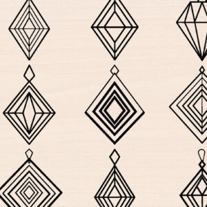 Intra απο ξύλο plywood  Χρώμα wenge 3mm-4mm πάχος - Ξύλινα σκουλαρίκια σε σχήμα διαμαντιού Δίασταση 3x3 cm INTRAFABR-109736962