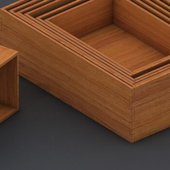 Intra απο ξύλο plywood  Χρώμα wenge 3mm-4mm πάχος - κουτιού διαφορετικών μεγεθών 048 Δίασταση 20x20 cm INTRAFABR-75533545 - Image 4