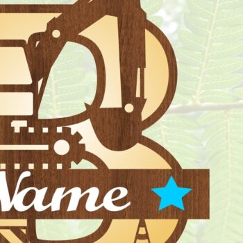 Intra απο ξύλο plywood  Χρώμα wenge 3mm-4mm πάχος - Digger Capital Monogram Letter B Δίασταση 30x20 cm INTRAFABR-96924930 - Image 3