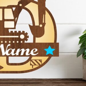 Intra απο ξύλο plywood  Χρώμα wenge 3mm-4mm πάχος - Digger Capital Monogram Letter D Δίασταση 30x20 cm INTRAFABR-66926123