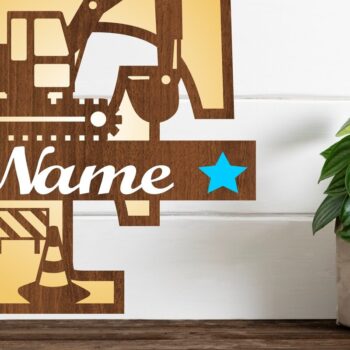 Intra απο ξύλο plywood Χρώμα wenge 3mm-4mm πάχος - Digger Capital Monogram Letter F Δίασταση 30x20 cm INTRAFABR-118348246 - Image 1