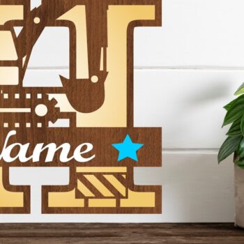 Intra απο ξύλο plywood  Χρώμα wenge 3mm-4mm πάχος - Digger Capital Monogram Letter H Δίασταση 30x20 cm INTRAFABR-118348253 - Image 1