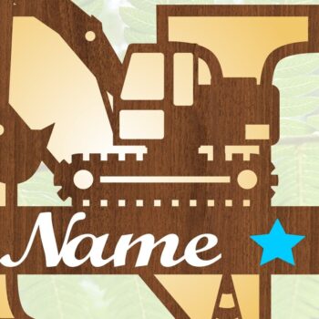 Intra απο ξύλο plywood Χρώμα wenge 3mm-4mm πάχος - Digger Capital Monogram Letter N Δίασταση 30x20 cm INTRAFABR-103413717 - Image 3