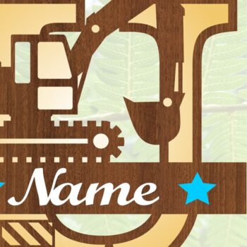 Intra απο ξύλο plywood Χρώμα wenge 3mm-4mm πάχος - Digger Capital Monogram Letter U Δίασταση 30x20 cm INTRAFABR-79049926 - Image 3