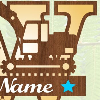 Intra απο ξύλο plywood  Χρώμα wenge 3mm-4mm πάχος - Digger Capital Monogram Letter W Δίασταση 30x20 cm INTRAFABR-79137675 - Image 3