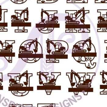 Intra απο ξύλο plywood  Χρώμα wenge 3mm-4mm πάχος - Digger Monogram Letter 3 Layers Δίασταση 30x20 cm INTRAFABR-109736756 - Image 3