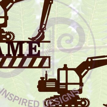 Intra απο ξύλο plywood Χρώμα wenge 3mm-4mm πάχος - Digger Name Sign Cut File Δίασταση 30x20 cm INTRAFABR-109736776 - Image 1