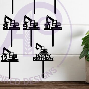 Intra απο ξύλο plywood  Χρώμα wenge 3mm-4mm πάχος - Digger Number Cake Toppers, 13 σχέδια Δίασταση 20x20 cm INTRAFABR-109736807 - Image 2