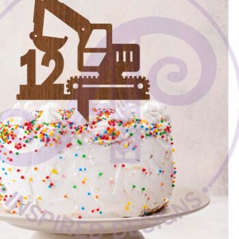 Intra απο ξύλο plywood  Χρώμα wenge 3mm-4mm πάχος - Digger Number Cake Toppers, 13 σχέδια Δίασταση 20x20 cm INTRAFABR-109736807 - Image 3