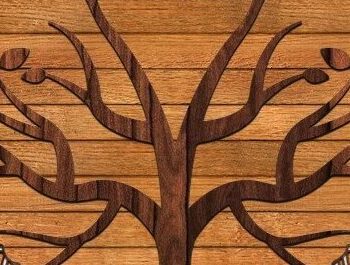 Intra απο ξύλο plywood  Χρώμα wenge 3mm-4mm πάχος - Digital Multilayer Craft Tree Δίασταση 20x20 cm INTRAFABR-109736866 - Image 2