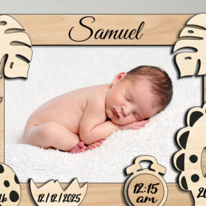 Intra απο ξύλο plywood  Χρώμα wenge 3mm-4mm πάχος - Dino Baby Photo Frame Board Newborn Δίασταση 20x25 cm INTRAFABR-40246563