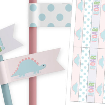 Intra απο ξύλο plywood Χρώμα wenge 3mm-4mm πάχος - Dino Baby Shower Flags | Jurassic-Themed Δίασταση 5x0 cm INTRAFABR-68950724 - Image 1