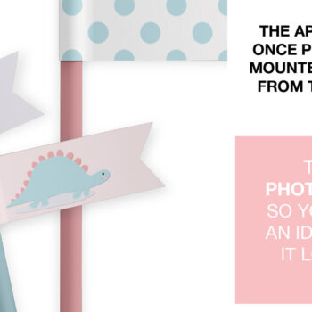 Intra απο ξύλο plywood Χρώμα wenge 3mm-4mm πάχος - Dino Baby Shower Flags | Jurassic-Themed Δίασταση 5x0 cm INTRAFABR-68950724 - Image 6