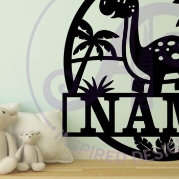 Intra απο ξύλο plywood  Χρώμα wenge 3mm-4mm πάχος - Σήμα ονόματος Dino Brontosaurus Laser Δίασταση 30x20 cm INTRAFABR-111957456 - Image 2