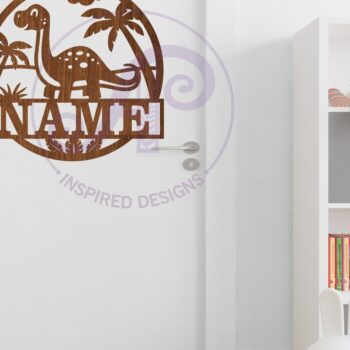 Intra απο ξύλο plywood  Χρώμα wenge 3mm-4mm πάχος - Σήμα ονόματος Dino Brontosaurus Laser Δίασταση 30x20 cm INTRAFABR-111957456 - Image 4