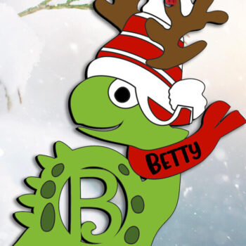 Intra απο ξύλο plywood  Χρώμα wenge 3mm-4mm πάχος - Χριστουγεννιάτικο στολίδι Laser Dino Letter B Δίασταση 6x6 cm INTRAFABR-85703744 - Image 3