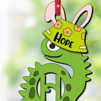 Intra απο ξύλο plywood  Χρώμα wenge 3mm-4mm πάχος - Dino Letter H Πασχαλινή Κρεμάστρα Δίασταση 6x6 cm INTRAFABR-85704047 - Image 3