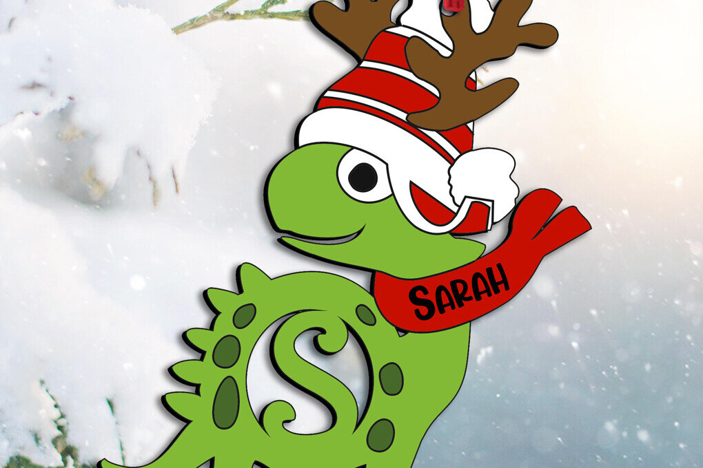 Intra απο ξύλο plywood  Χρώμα wenge 3mm-4mm πάχος - Χριστουγεννιάτικο στολίδι Dino Letter S Δίασταση 6x6 cm INTRAFABR-74399205