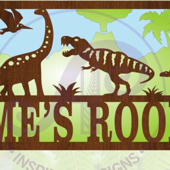 Intra απο ξύλο plywood  Χρώμα wenge 3mm-4mm πάχος - Dino Scene 3 Layer Name Sign Δίασταση 30x20 cm INTRAFABR-124513036 - Image 2