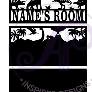 Intra απο ξύλο plywood  Χρώμα wenge 3mm-4mm πάχος - Dino Scene 3 Layer Name Sign Δίασταση 30x20 cm INTRAFABR-124513036 - Image 3