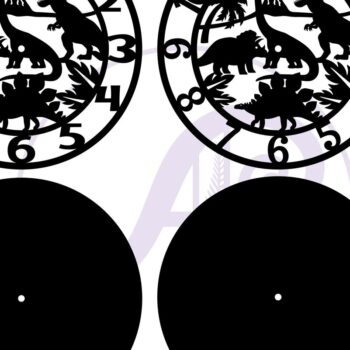 Intra απο ξύλο plywood Χρώμα wenge 3mm-4mm πάχος - Ρολόι τοίχου με ζώο δεινόσαυρος με λέιζερ Δίασταση 30x20 cm INTRAFABR-90040051 - Image 4